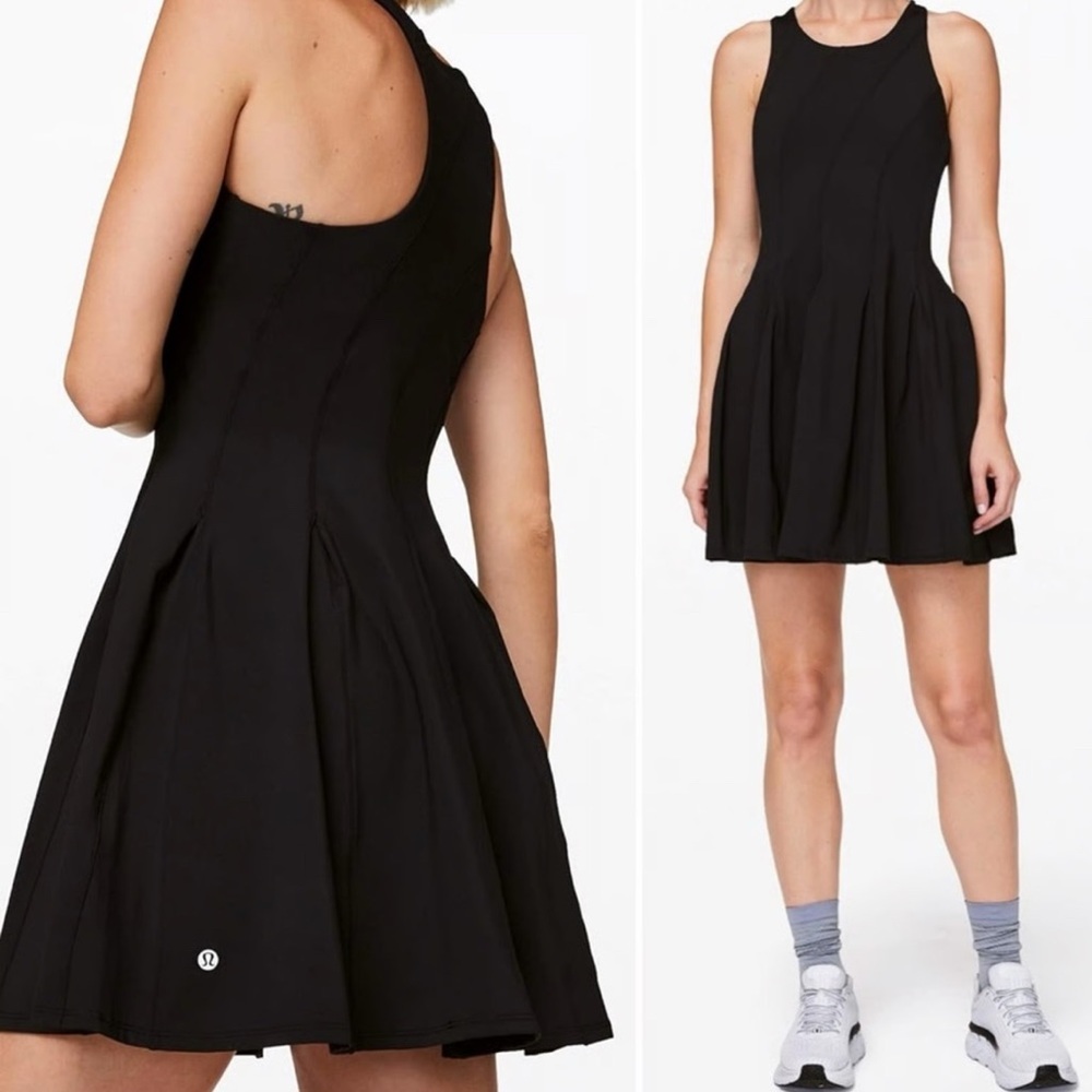 Lululemon Athletica Court Crush Elegant Black Mini Dress S- M Pickleball Tennis